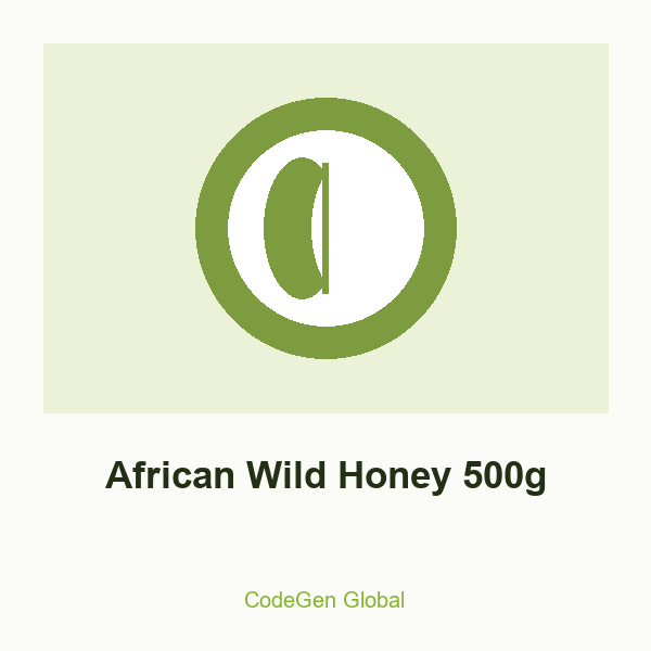 African Organic Wild Honey 500g